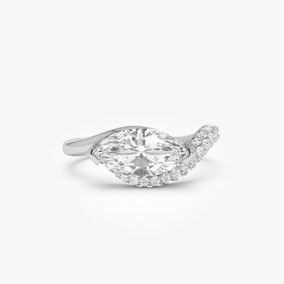 1.50CT East-West Marquise Diamond Cluster Setting Unique Moissanite Ring
