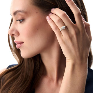 1.50CT East-West Marquise Diamond Cluster Setting Unique Moissanite Ring
