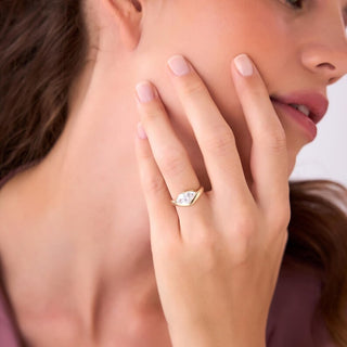 1.50CT East-West Marquise Diamond Curved Style Moissanite Engagement Ring