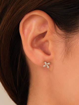 Marquise Cut Diamond Clover Stone Moissanite Earrings For Her