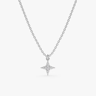 Round Cut Diamond North Star Necklace for Women