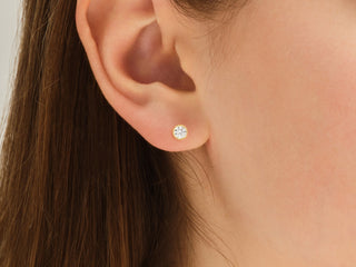 Bezel Set Round Cut Diamond Moissanite Earrings For Her
