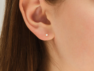 Minimalist Round Cut Moissanite Diamond Stud Earrings