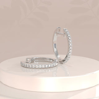 1.2CT Round Hoop Moissanite Diamond Earrings For Women