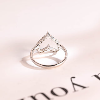 0.03CT Round Cut Heart Shape Diamond Moissanite Wedding Band For Women