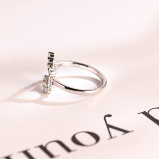 0.03CT Round Cut Heart Shape Diamond Moissanite Wedding Band For Women