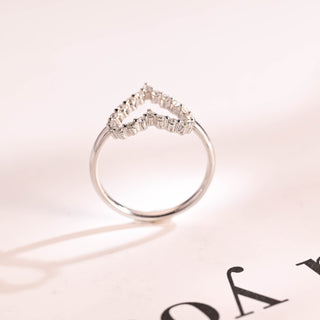 0.03CT Round Cut Heart Shape Diamond Moissanite Wedding Band For Women