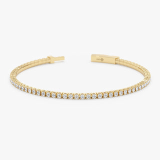 Round Cut Diamond Tennis Bangle Bracelet for Halloween Gift