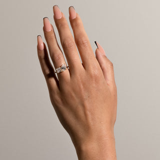 2.60TCW Princess & Pear Diamond Toi Et Moi Engagement Ring Stack