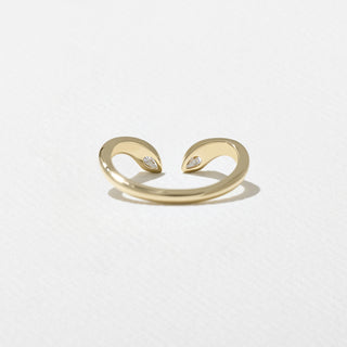 0.20TCW Pear Cut Diamond Unique Open Cuff Wedding Band