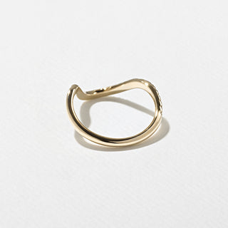 0.13TCW Round Cut Pave Set Curved Moissanite Wedding Band