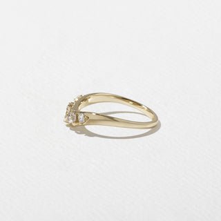 0.40TCW Multi Diamond Cluster Diamond Curved Wedding Band