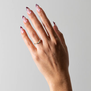 0.40TCW Multi Diamond Cluster Diamond Curved Wedding Band