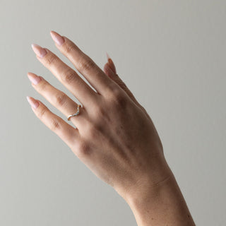 0.10TCW Round Cut Cluster Diamond Curved Wedding Band