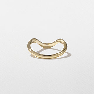14K/18K Solid Gold Unique Curved Matching Wedding Band