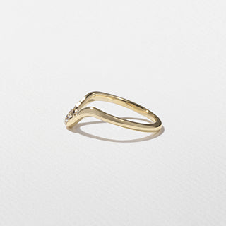 0.10TCW Round Cut Cluster Diamond Curved Wedding Band