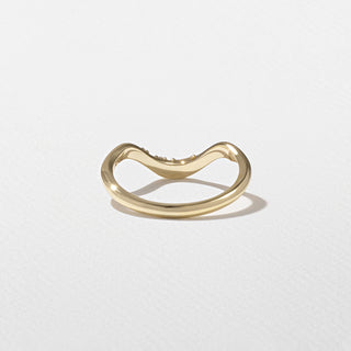 0.10TCW Round Cut Cluster Diamond Curved Wedding Band