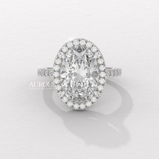 2.50CT Oval Cut Pave Setting Moissanite Engagement Ring