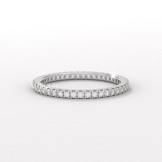 Round Diamond Pave Setting Eternity Moissanite Wedding Band