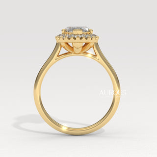 2.0CT Marquise Cut Halo Setting Moissanite Engagement Ring