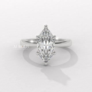 2.0CT Marquise Cut Hidden Halo Diamond Moissanite Engagement Ring