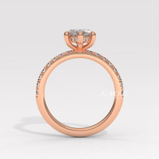2.0CT Marquise Cut Pave Setting Moissanite Engagement Ring