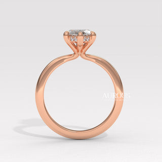 2.0CT Marquise Cut Hidden Halo Diamond Moissanite Engagement Ring