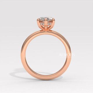 2.0CT Marquise Diamond Hidden Halo Moissanite Engagement Ring