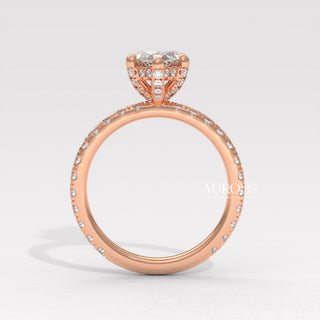 2.50CT Marquise Diamond Hidden Halo Moissanite Engagement Ring