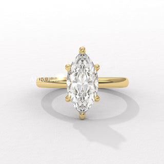 2.0CT Marquise Diamond Hidden Halo Moissanite Engagement Ring