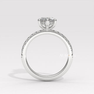 2.0CT Marquise Cut Pave Setting Moissanite Engagement Ring