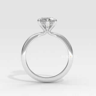 2.0CT Marquise Cut Hidden Halo Diamond Moissanite Engagement Ring