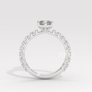 2.0CT Marquise Diamond Pave Setting Moissanite Engagement Ring