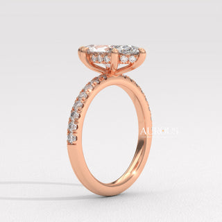 2.0CT Marquise Cut Pave Setting Moissanite Engagement Ring