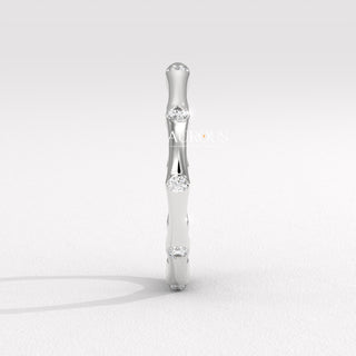 Round Diamond Petite Pave Setting Eternity Moissanite Wedding Band