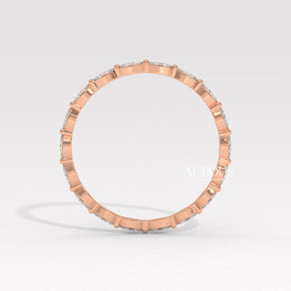 Marquise Diamond Eternity Moissanite Wedding Band