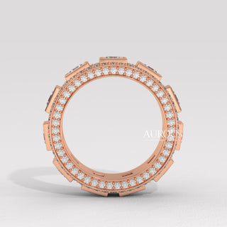 Princess Diamond Unique Eternity Moissanite Wedding Band