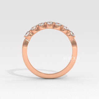 Round Diamond Half Eternity Moissanite Wedding Band