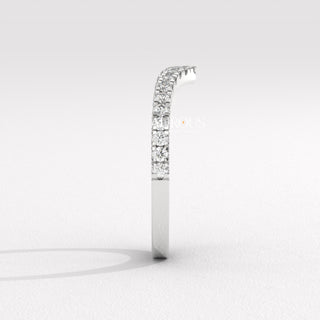 Round Diamond Curved Style Moissanite Wedding Band