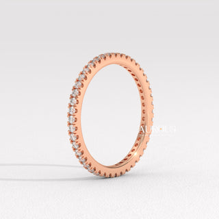 Round Diamond Pave Setting Eternity Moissanite Wedding Band