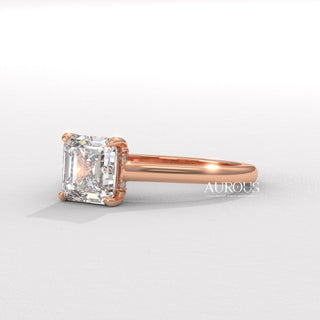 1.50CT Asscher Diamond Hidden Halo Moissanite Engagement Ring