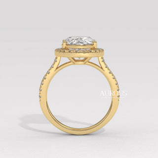 2.50CT Oval Cut Pave Setting Moissanite Engagement Ring