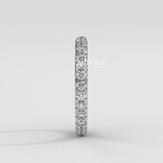 Round Diamond Pave Setting Eternity Moissanite Wedding Band