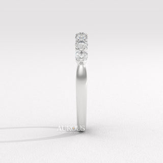 Round Diamond Half Eternity Moissanite Wedding Band