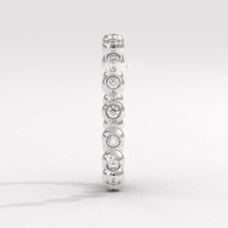 Round Diamond Bezel Setting Eternity Moissanite Wedding Band