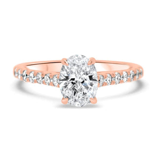 Oval Cut Moissanite Pave Diamond Engagement Ring For Women