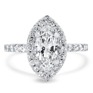 Marquise Cut Moissanite Halo Diamond Engagement Ring For Women