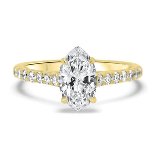 Marquise Cut Moissanite Diamond Pave Engagement Ring For Her