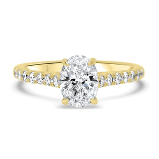 Oval Cut Moissanite Pave Diamond Engagement Ring For Women