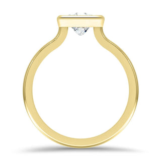 Bezel Set Diamond Princess Cut Moissanite Engagement Ring For Women